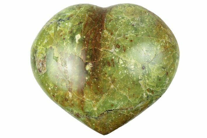 Polished Green Pistachio Opal Heart - Madagascar #249531